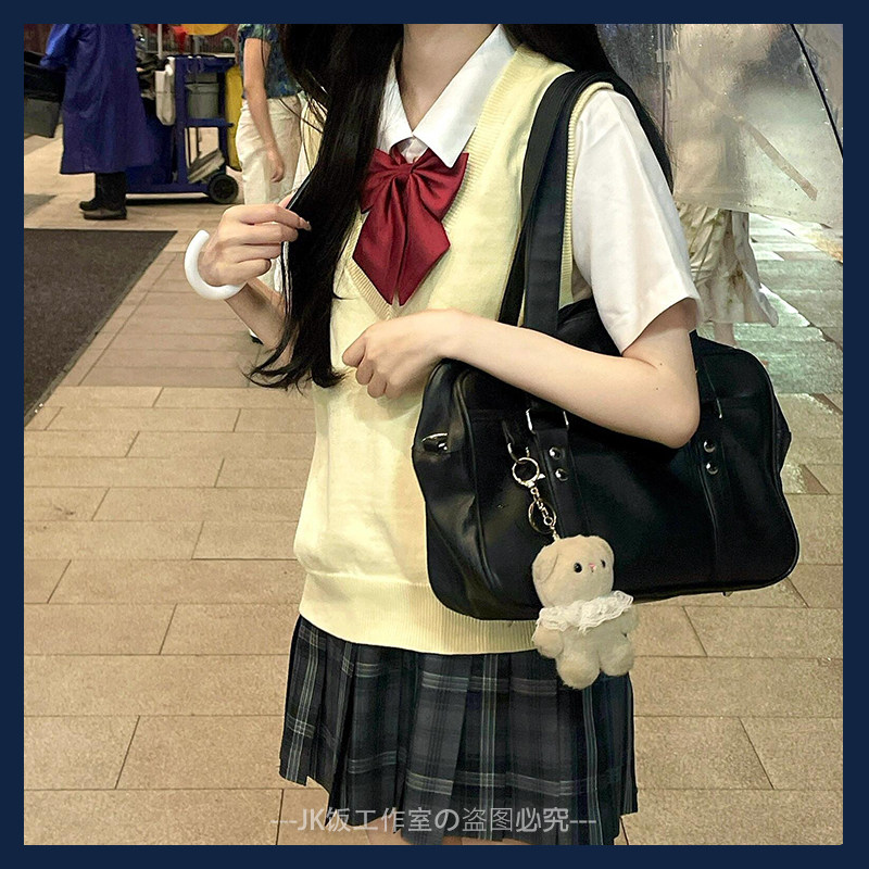 正版鬼鬼家jk毛衣背心套头jk制服校服纯棉马甲纯色女学生针织衫