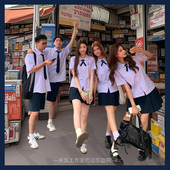 泰国校服jk制服套装 学院风毕业班服泰式 衬衫 初恋这件小事同款 短袖