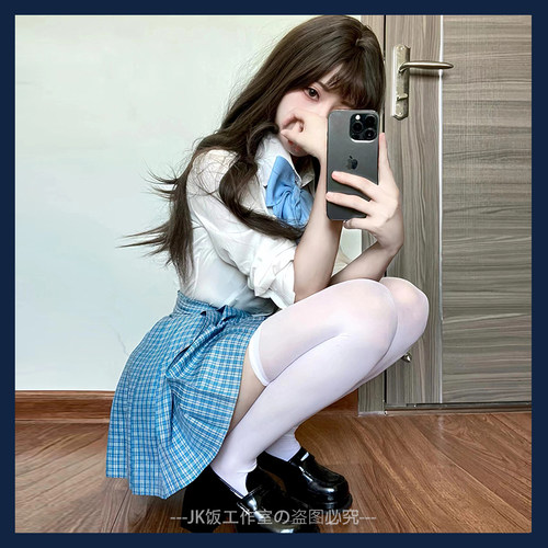 川岛私立松蓝jk制服裙狗短套装