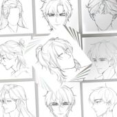 124张美术生专用手绘发型练习素材贴纸ins高颜值简约个性 小众手账