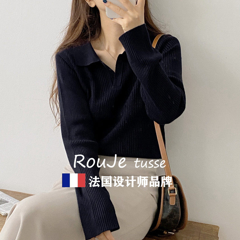 Rouje tusse大码女装羊毛针织衫女秋冬款胖MM内搭打底衫羊绒毛衣