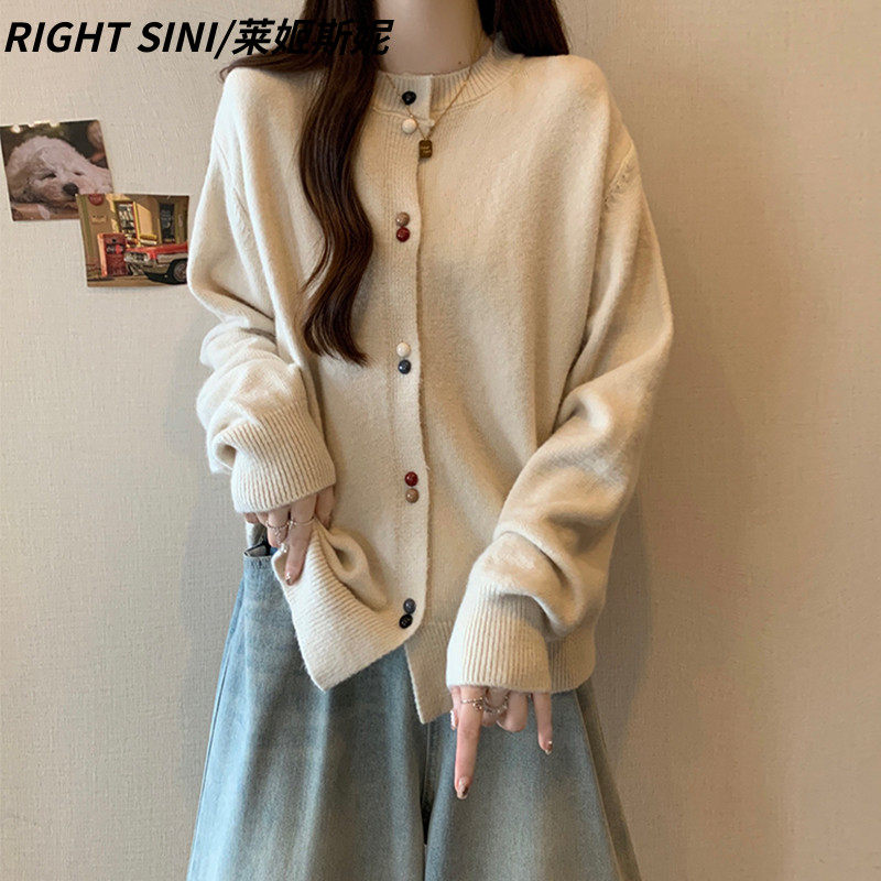 大码女装遮肚子慵懒风宽松羊毛针织衫开衫女春秋洋气羊绒毛衣外套,女装/女士精品,毛针织衫,淘宝优惠券,粉丝福利购,淘宝优惠卷