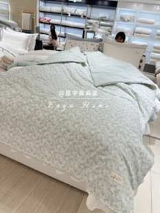 韩国专柜代购ELLE韩式小碎花羊毛填充一体被 双面可用可机洗