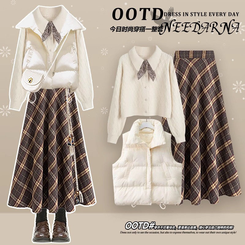 美拉德穿搭法式半身裙女2025新款巨好看冬装一整套小香风针织毛衣,女装/女士精品,时尚套装,淘宝优惠券,粉丝福利购,淘宝优惠卷