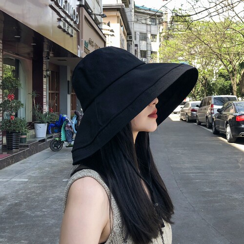 日本女遮脸uvcut防晒帽渔夫帽子