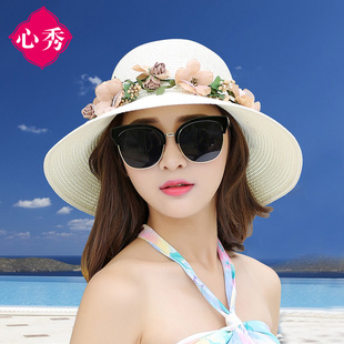百搭遮陽防曬可折疊草帽太陽帽海邊出游沙灘漁夫帽 帽子女夏天韓版