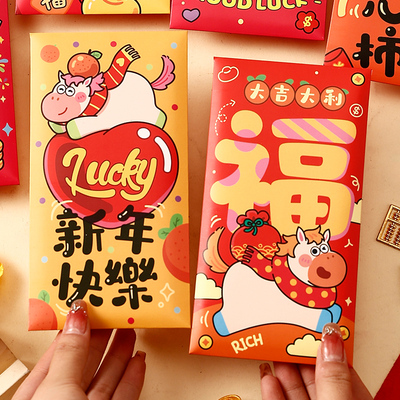 大号压岁包春节专用个性创意通用卡通定制马年2026压岁包新年快乐