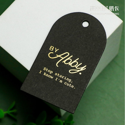 高档黑色女装吊牌定制简约烫金服装店卡订做男装通用定做轻奢套装
