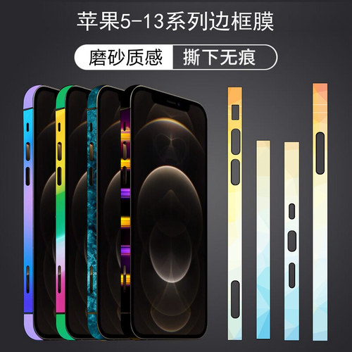 苹果15promax个性卡通侧边框膜