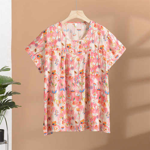 人造棉上衣外穿妈妈休闲宽松