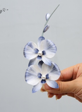 繁花入梦非遗绒花纯手工胸针蝴蝶兰渐变文艺复古气质别针配饰胸花