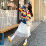 新品现货！春日多巴胺条纹针织上衣+半裙两件套8620-P175控288，女装套装/套裙，依依服饰