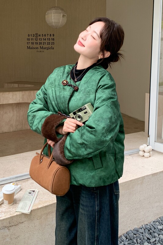 【现货】新中式风提花90白鸭绒羽绒服B001-M205-P285控428,女装羽绒服,依依服饰