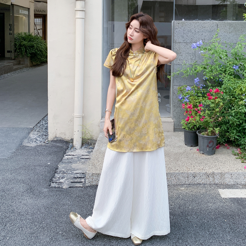 【现货】新中式风上衣+阔腿裤俩件套8085-P165控238，女装汉服/婚纱/旗袍/礼服，依依服饰