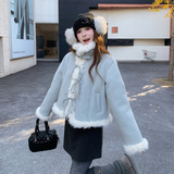 【新品现货】麂皮绒羊羔毛皮毛一体B001-M217-P220控328，女装皮草，依依服饰