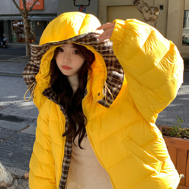 【新品现货】泡芙花苞拼接格子90新标B001-M207P425控598可，女装羽绒服，依依服饰