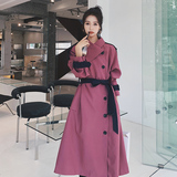 现货！2022秋季特色大翻领拼色风衣821-P145控198，女装风衣，依依服饰