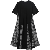 大货现货！2022显瘦T恤拼接冰丝系列连衣裙808-P105控158，女装连衣裙，依依服饰