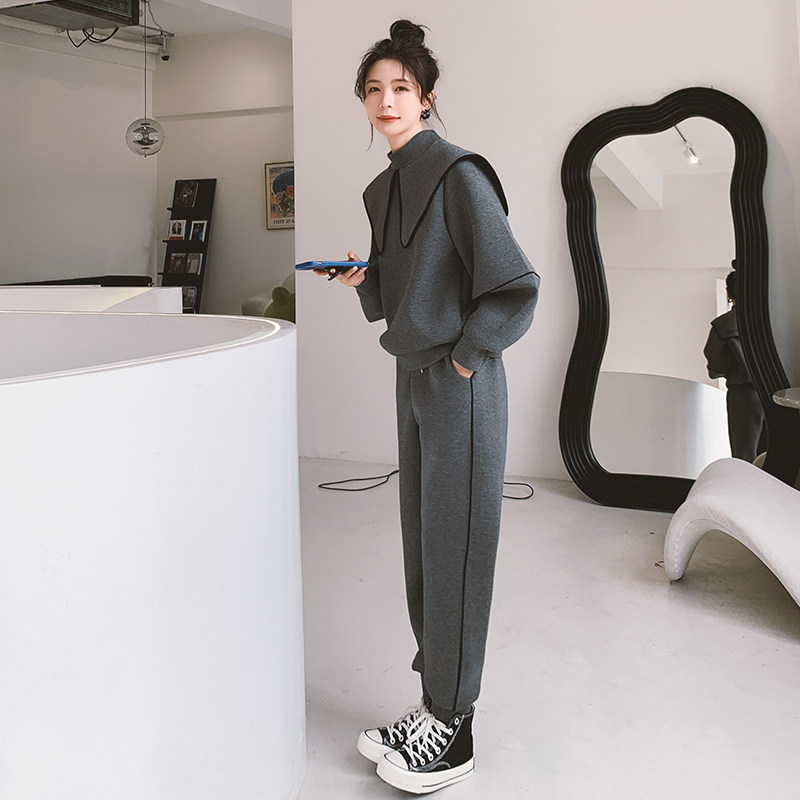 图！新款2022海军风新款空气层小众宽松套装T50-P155控218，女装套装/套裙，依依服饰