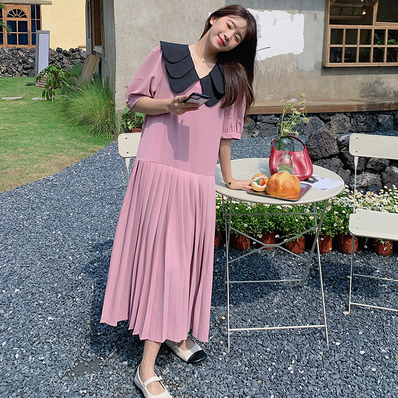 新款已出货！2022新娃娃层层领褶皱森系连衣裙2251-P105控158，女装连衣裙，依依服饰