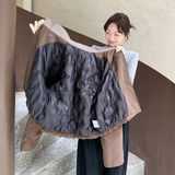 新品现货！格子拼接工装派克90绒羽绒服B001-M201-P325控468，女装羽绒服，依依服饰