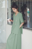 新款现货！感假两件西装百褶连衣裙2233P115控168有，女装连衣裙，依依服饰