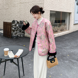 【现货】两面穿新中式盘扣织锦提花外套B001-M202-P285控428，女装皮草，依依服饰
