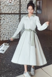 2021秋装新款拼接色长袖连衣裙女819-P115控168，女装连衣裙，依依服饰