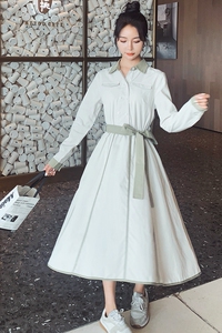 2021 秋装新款拼接色长袖连衣裙女819-P115控168图片
