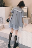 新款出货中！学院风海军领西装休闲套装2231P115控168有，女装套装/套裙，依依服饰