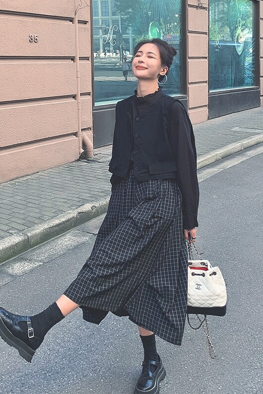 秋季2021新款衬衫+马甲+褶裙三件套T35-P145控198,女装套装/套裙,依依服饰