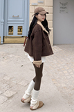 【图】咖色韩系麂皮绒皮毛一体外套6206P185控268配同款包包，女装皮草，依依服饰