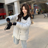 【新品现货】灰蓝色针织拼接羽绒服B001-M219-P295控428，女装羽绒服，依依服饰