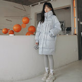 【图出货】冬季闪闪亮立领设计百搭中长款服M71-P185控268，女装棉衣/棉服，依依服饰