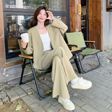 高级感长袖西装女2025年春季新款松弛感穿搭气质阔腿裤，女装西装，依依服饰