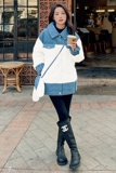 新品现货！牛仔拼接90绒白鸭绒羽绒服M80-P-285控428配同款包，女装羽绒服，依依服饰