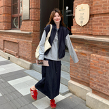 【现货】休闲马甲T恤工装套装裙三件套B001-8303-P185控268，女装套装/套裙，依依服饰