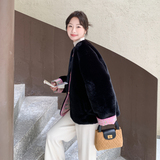 【现货】两面穿新中式盘扣织锦提花外套B001-M202-P285控428，女装皮草，依依服饰