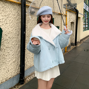 【图大货】羊羔毛领白鸭绒羽绒服 M130-P 245控368图片