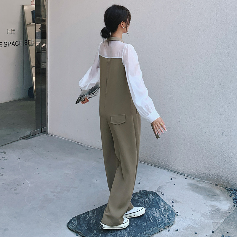 大货现货！2024气质感小众拼色泡泡袖连衣裤2263-P115控168,女装休闲裤,依依服饰