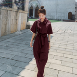 现货！高腰新面料连体裤（浙宝001）A06P110控168，女装休闲裤，依依服饰