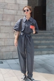 大货现货！高腰新面料连体裤（浙宝001）A06P110控168，女装休闲裤，依依服饰