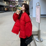 【新品现货】红色木耳边羽绒服B001-M221-P295-控438，女装羽绒服，依依服饰