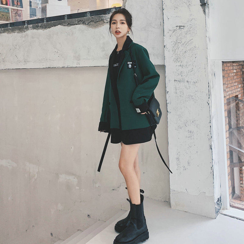 出货中！2021新品假两件贴标西装外套820-P130控188，女装西装，依依服饰