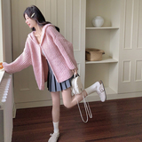 甜美减龄连帽针织衫外套女2025年春秋季新款韩系宽松休闲开衫上衣，女装卫衣/绒衫，依依服饰