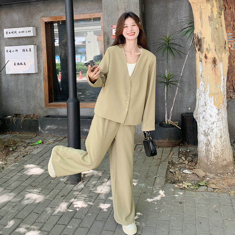 高级感长袖西装女2025年春季新款松弛感穿搭气质阔腿裤,商品下架区,依依服饰