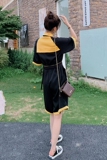 图现货！设计感撞色宽松拼接连体裤807-P100控158，女装休闲裤，依依服饰