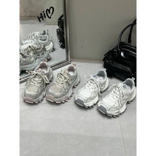 芭慕秀巴家10XL高版本系带低帮透气走秀复古做旧增高情侣款老爹鞋