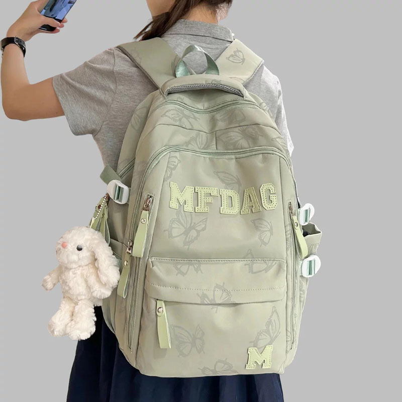 港风复古书包大容量户外旅行女高中学生大学生日系背包潮双肩包潮