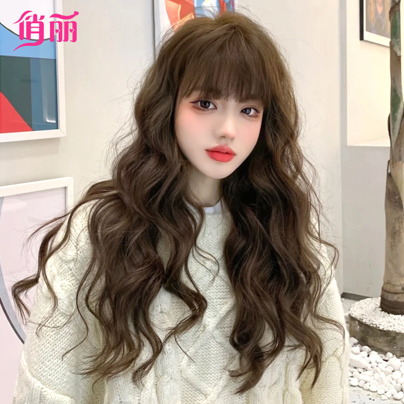现货速发假发长发2021时尚新款大波浪人发自然卷假发全头套式